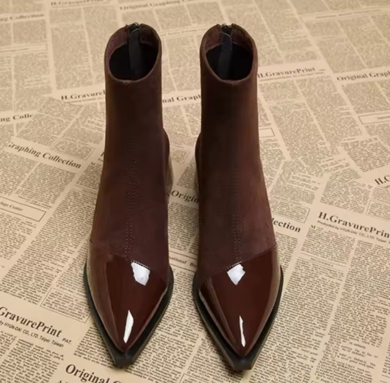 Kurze Stiefel Materialmix
