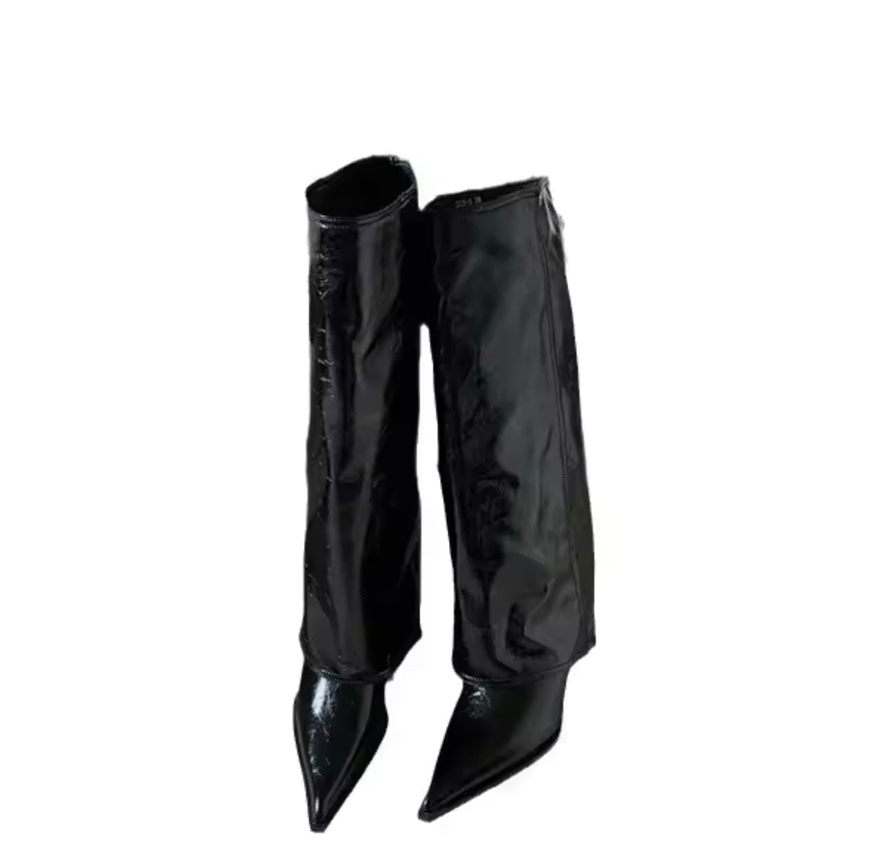Röhrenstiefel aus Lack Leder