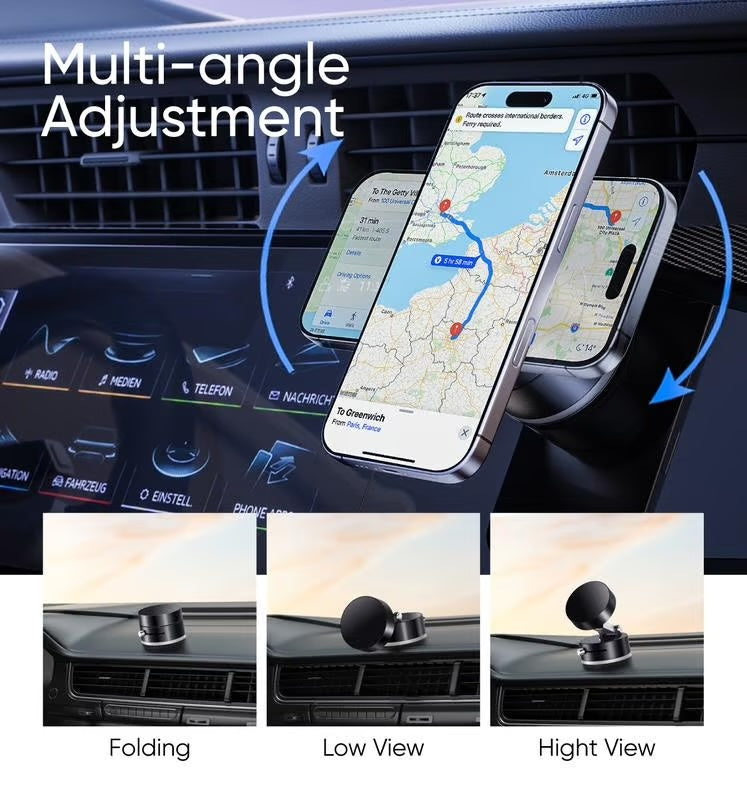 Magnetischer Handyhalter mit Saugnapf – 360° drehbar, faltbar & extra starke Magnetkraft