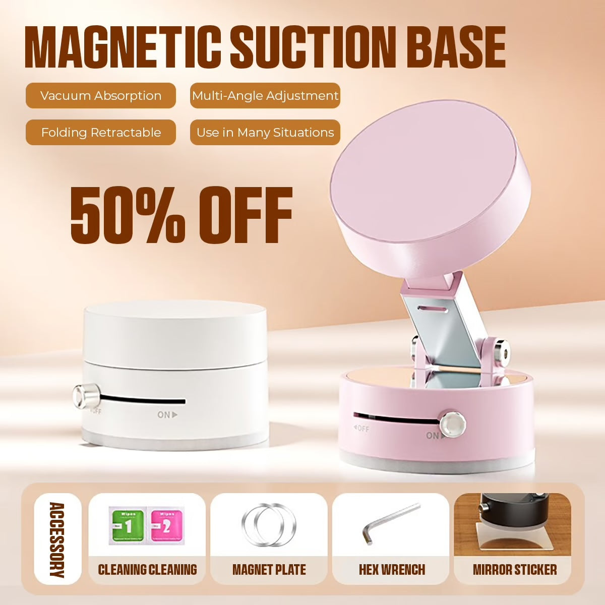 Magnetischer Handyhalter mit Saugnapf – 360° drehbar, faltbar & extra starke Magnetkraft