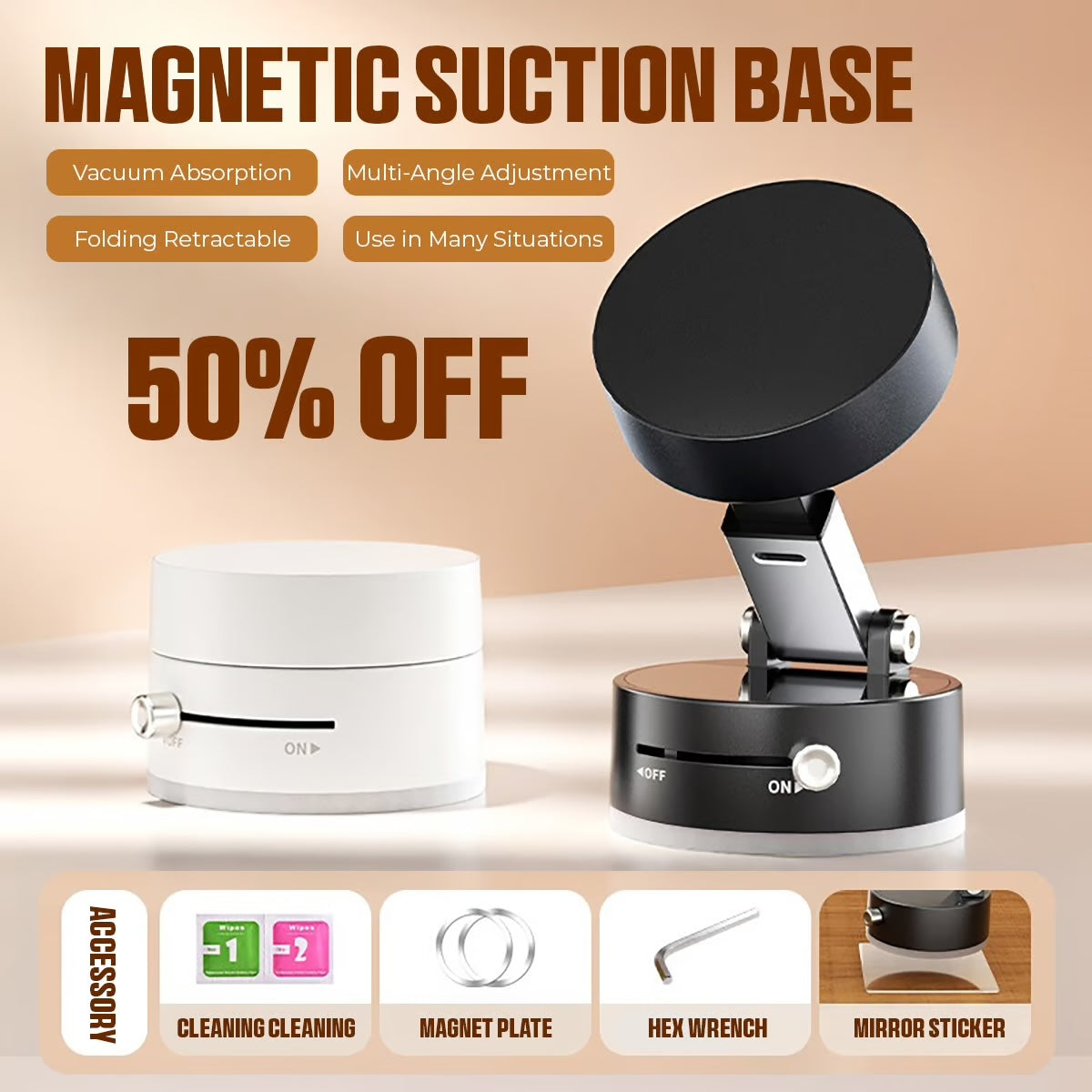 Magnetischer Handyhalter mit Saugnapf – 360° drehbar, faltbar & extra starke Magnetkraft