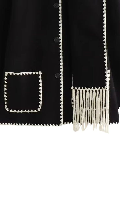 Chic Contrast Cardigan