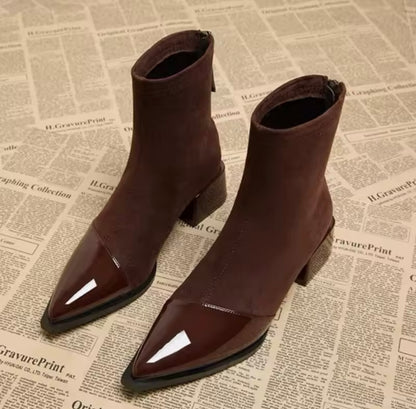 Kurze Stiefel Materialmix