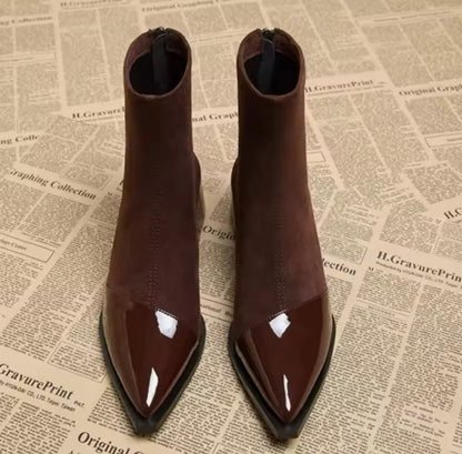 Kurze Stiefel Materialmix